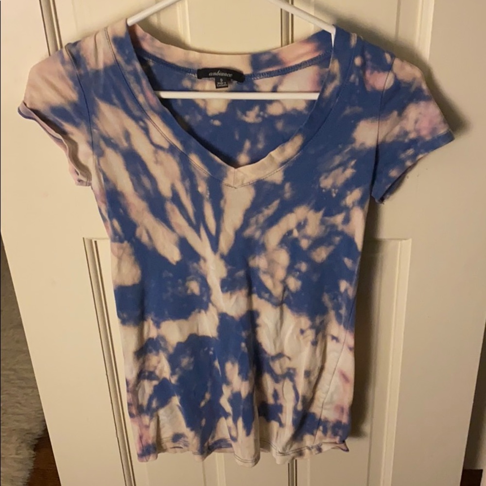 tie dye v neck tee shirt
